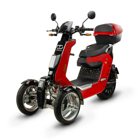 Motocykl elektryczny BILI BIKE S-WAY MAX TRÓJKOŁOWY 3000W 72V 40Ah LIT – czerwony